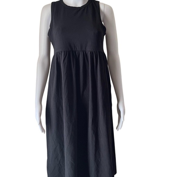 J. Crew Factory Dresses & Skirts - J Crew Factory Black Long Stretchy Relaxed Fit Pockets Sleeveless Dress PS